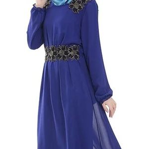 Blue Chiffon Nice Dress